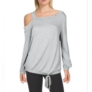 NWT Style & Co. One Shoulder Gray Sweater Top Size Large